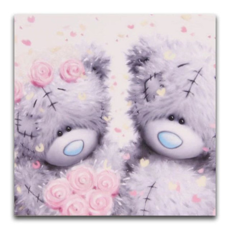 Diamond Painting - Broderie Diamant - Ourson peluche fleurs rose