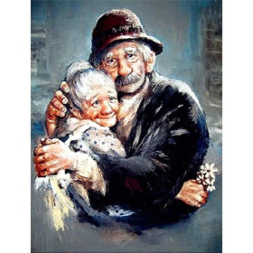 Diamond Painting - Broderie Diamant - Couple âgé Amoureux Dans les bras