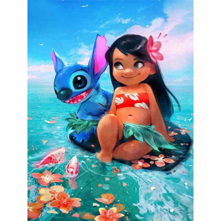 Diamond Painting - Broderie Diamant Lilo & Stitch - Complicité entre Amis Disney