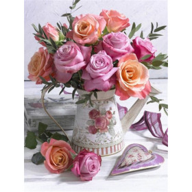 Diamond Painting - Broderie Diamant - Bouquet rose lavatza